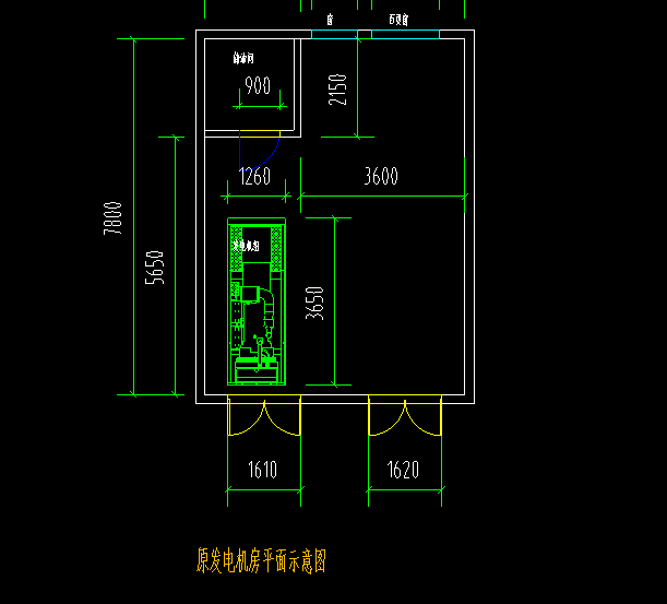 海口康明斯发电机组消音平面示意图 海口康明斯发电机组消音平面示意图